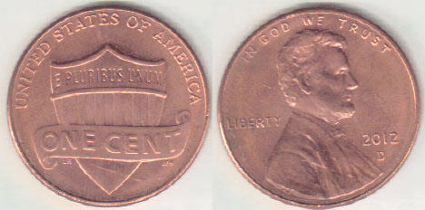 2012 D USA 1 Cent (Unc) A008184